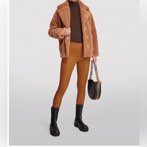 L’AGENCE coated skinny jeans in tan Rochelle high rise pull on legging. L/G - Picture 2 of 9